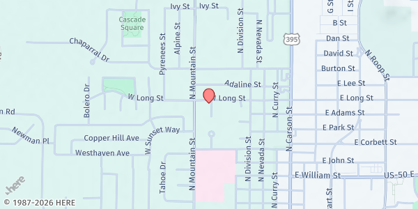 Map showing Advocates to End Domestic Violence at 32 Sierra Ave, Carson City, NV