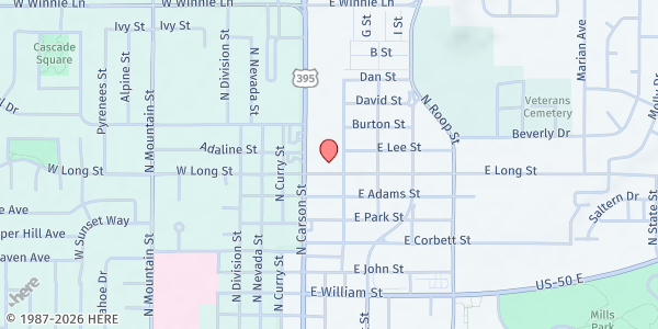 Map showing FISH - Carson City at 138 E Long St., Carson City, NV