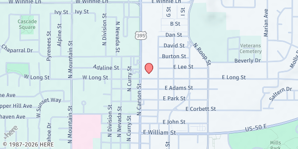 Map showing FISH- Friends In Service Helping at 138 E Long St, Carson City, NV