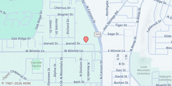 Map showing Richard's Crossing at 430 Jeanell Dr, Carson City, NV