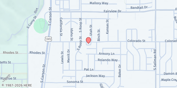 Map showing Salvation Army - Carson City at 661 Colorado St., Carson City, NV