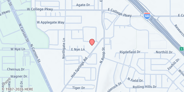 Map showing Valley Springs Apartments at 680 Hot Springs Rd., Carson City, NV