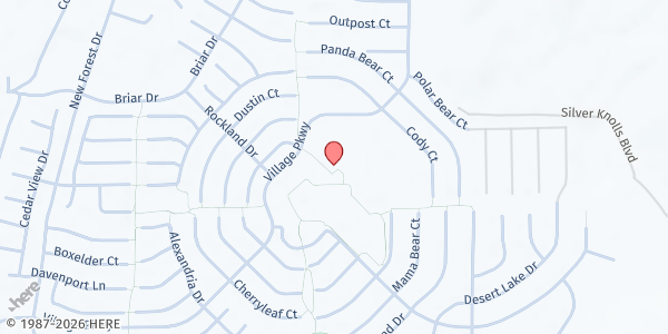 Map showing Cold Springs Family Center at 18400 Village Pkwy., Cold Springs, NV