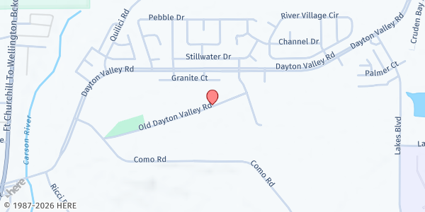 Map showing Dayton Senior Center - Produce on Wheels Distribution at 320 Old Dayton Valley Rd., Dayton, NV