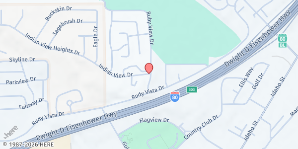 Map showing Elko Senior Center at 1795 Ruby View Dr, Elko, NV