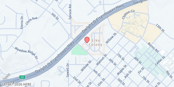 Map showing Itcwic Community Food at 525 Sunset St, Elko, NV