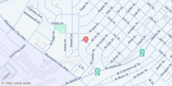 Map showing St. Joseph Catholic Church at 1035 C St, Elko, NV