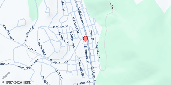 Map showing Eureka Nutrition Sites and food pantry at 20 West Gold Street, Eureka, NV