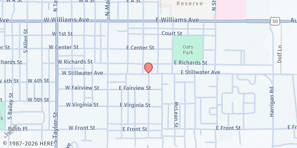 Map showing Epworth United Methodist Church and soup kitchen at 280 E Stillwater Ave., Fallon, NV