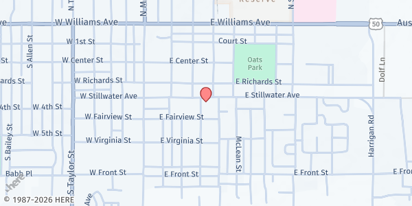 Map showing Epworth United Methodist Church at 280 E Stillwater Ave., Fallon, NV