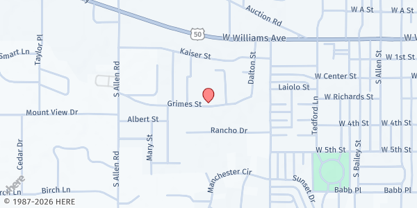 Map showing New Frontier Treatment Center and Residential Program at 1490 Grimes St., Fallon, NV