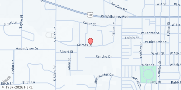 Map showing Out of Egypt Food Pantry at 1520 Grimes St. P.O. Box 485, Fallon, NV