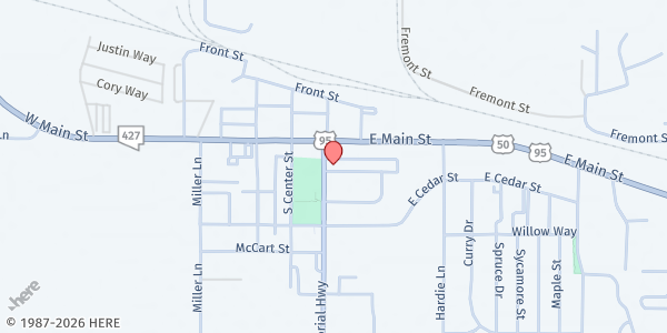 Map showing Living Faith Christian Fellowship at 110 S Center St., Fernley, NV