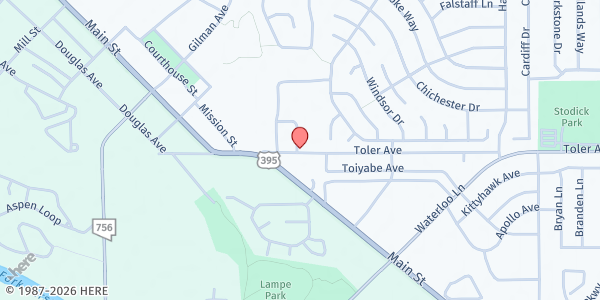 Map showing Gardnerville Elementary School at 1290 Toler Ave, Gardnerville, NV