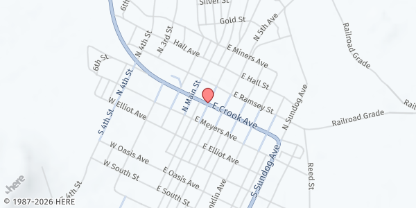 Map showing Esmeralda County Office at 104 N. Euclid St., Goldfield, NV