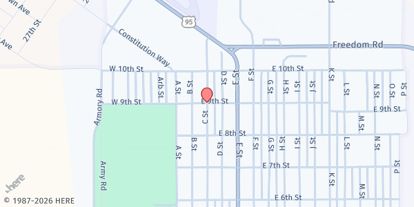 Map showing Hawthorne Elementary School at 301 9th St, Hawthorne, NV