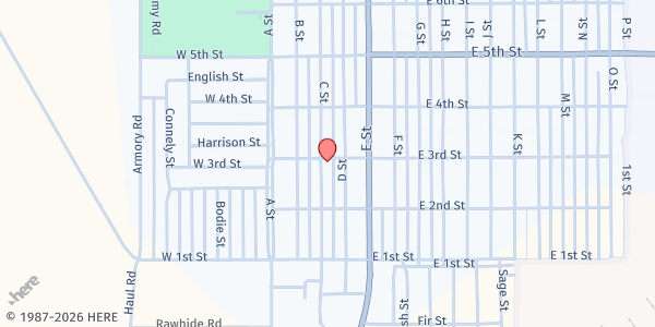 Map showing Seventh-Day Adventist Church at 298 C St, Hawthorne, NV