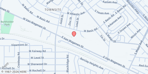 Map showing Downtown Recreation Center at 50 E. Van Wagenen Rd., Henderson, NV