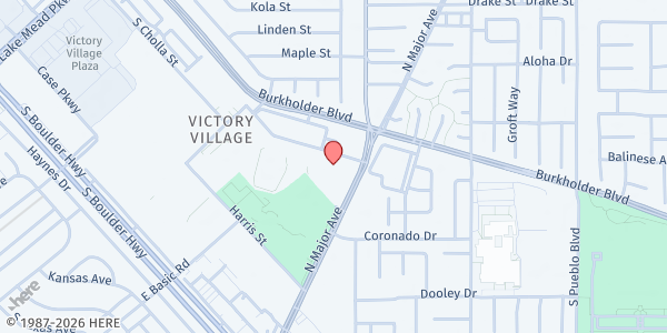 Map showing Henderson Presbyterian Church at 601 N Major Ave., Henderson, NV