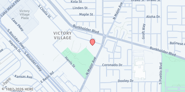 Map showing Henderson United Presbyterian Church - Food Bank at 601 N Major Ave, Henderson, NV