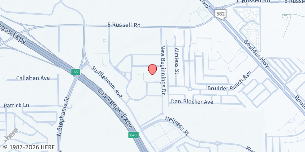 Map showing Hope for the City at 1001 New Beginnings Dr., Henderson, NV
