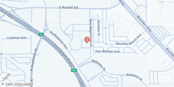 Map showing Hope For The City - Food Distribution Center at 1001 New Beginnings Dr, Henderson, NV