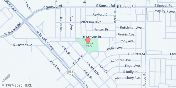 Map showing Mary and Sam Boyd Boys & Girls Club at 1608 Moser Dr., Henderson, NV