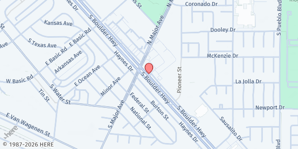 Map showing Society of St. Vincent de Paul - Henderson at 722 S Boulder Hwy, Henderson, NV