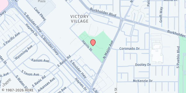 Map showing Valley View Recreation Center at 500 Harris St., Henderson, NV