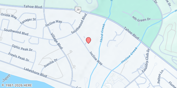 Map showing Sierra Community House (Truckee) at 948 Incline Way, Incline Village, NV