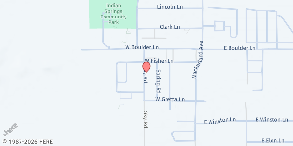Map showing Celestial Manna at 720 Sky Rd, Indian Springs, NV