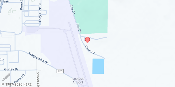 Map showing Jackpot's Helping Hands Food Pantry at 1594 Pond Dr, Jackpot, NV