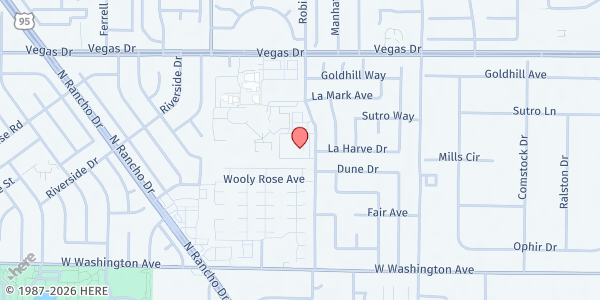 Map showing Academic Support and Community Service Center at 1255 Robin St., Las Vegas, NV