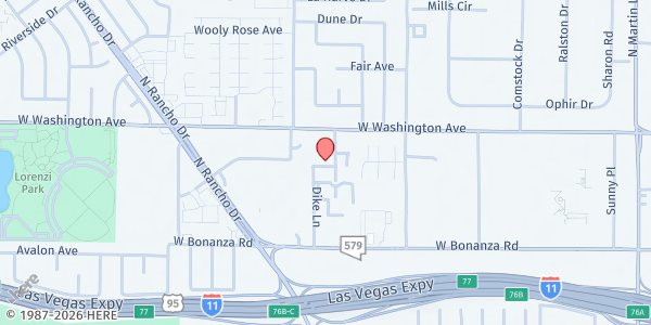 Map showing Andre Agassi Boys & Girls Club at 800 N. Martin Luther King Blvd., Las Vegas, NV