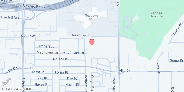 Map showing Bill & Lillie Heinrich YMCA at 4141 Meadows Ln., Las Vegas, NV