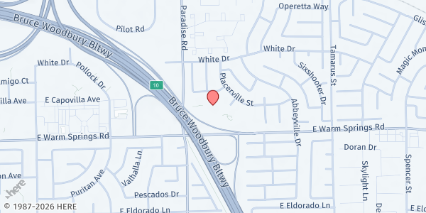 Map showing Boy Scouts of America LVAC Base Camp at 7220 Paradise Rd., Las Vegas, NV
