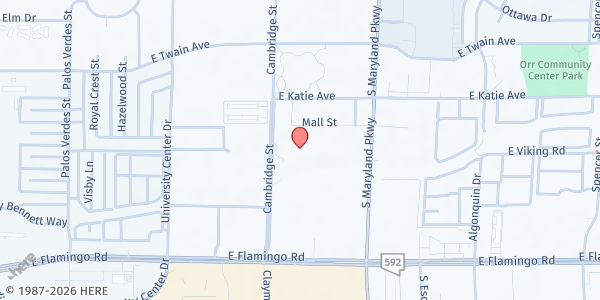 Map showing Cambridge Recreation Center at 3930 Cambridge St., Las Vegas, NV