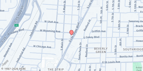 Map showing Caridad – Hebron at 150 S Las Vegas Blvd, Las Vegas, NV