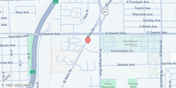 Map showing Catholic Charities - Las Vegas at 1502 N Main St, Las Vegas, NV