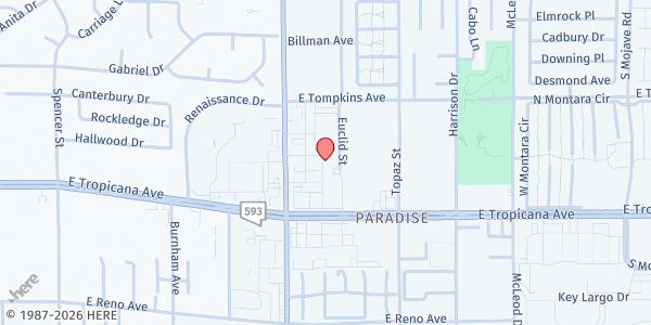 Map showing Catholic Charities of Southern Nevada - Tropicana/Eastern at 4840 S. Eastern Ave., Las Vegas, NV