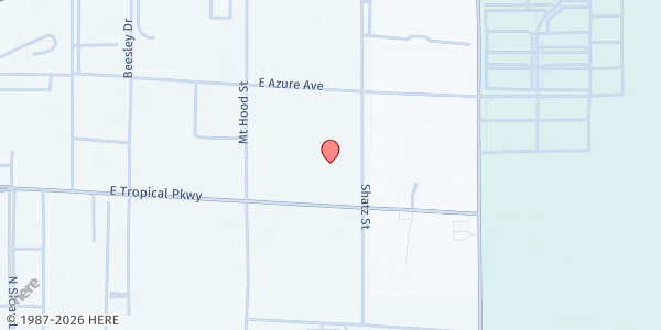 Map showing CCSD Food Service Department at 6350 E Tropical Pkwy, Las Vegas, NV