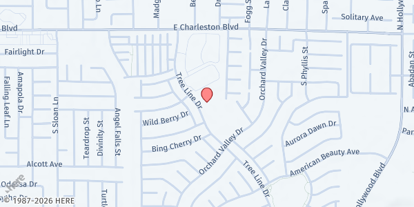Map showing Central Church - Sunrise Mountain at 1460 Tree Line Dr., Las Vegas, NV