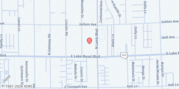 Map showing Centro Cristiano El Shaddai at 2075 N. Lamb Blvd., Las Vegas, NV