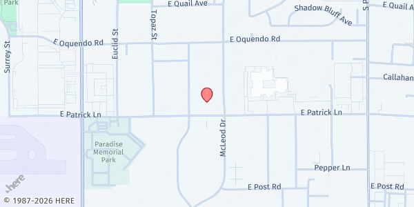 Map showing Centro de Adoracion - Food Distribution Center at 2900 E Patrick Ln, Las Vegas, NV