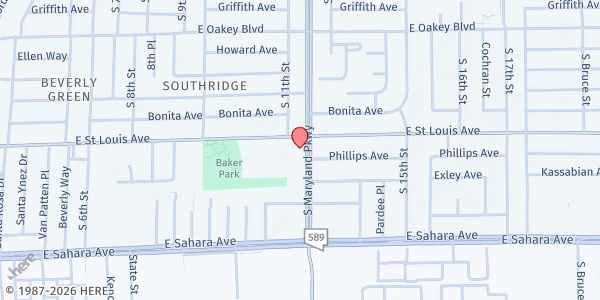 Map showing Christ Church Episcopal / Cristo Rey Episcopal at 2000 S. Maryland Pkwy., Las Vegas, NV