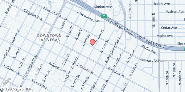 Map showing Church on the Street at 919 E Ogden Ave., Las Vegas, NV