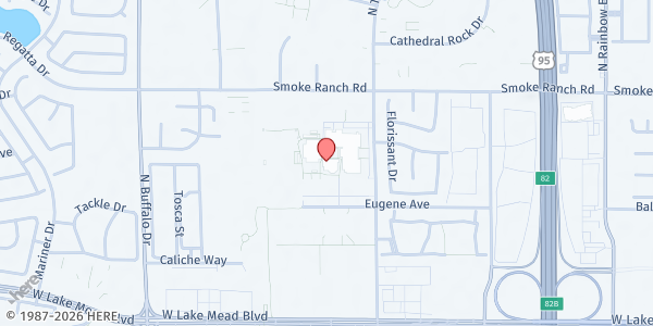 Map showing Cimarron-Memorial High School - The Just One Project at 2301 N Tenaya Way, Las Vegas, NV