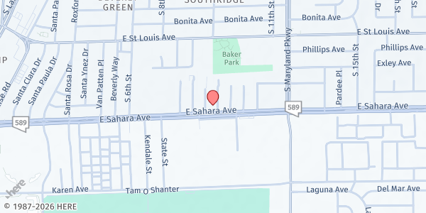 Map showing City Impact Center at 950 E. Sahara Ave., Las Vegas, NV