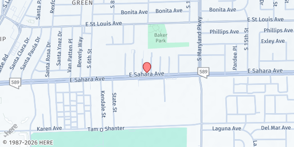 Map showing City Impact Center at 928 E Sahara Ave., Las Vegas, NV