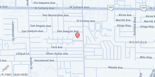 Map showing CLARAS HELP at 2801 S Valley View Blvd, Las Vegas, NV